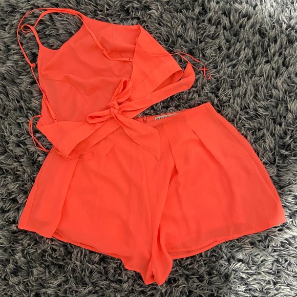 Coral Pink Two Piece - Picture 2 of 4